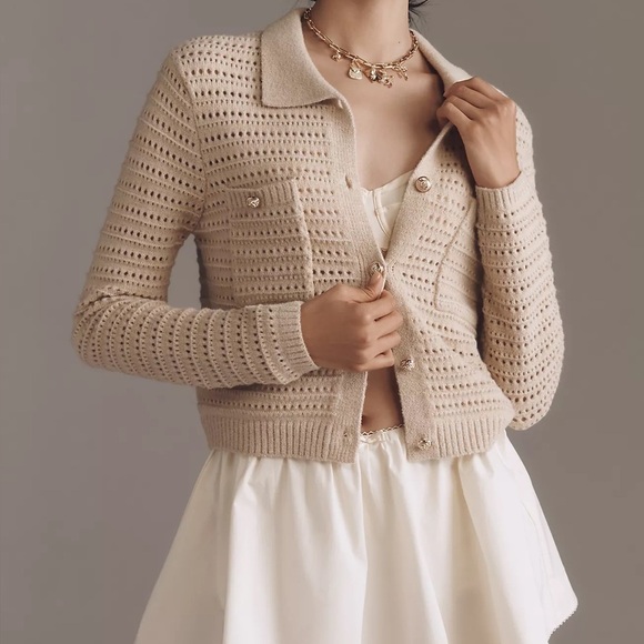 Anthropologie Sweaters - NWT! Anthropologie NVLT Collared Knit Lady Jacket - Size XS